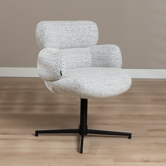 Esszimmerstuhl Coco drehbar Stoff meliert off-white/ schwarz