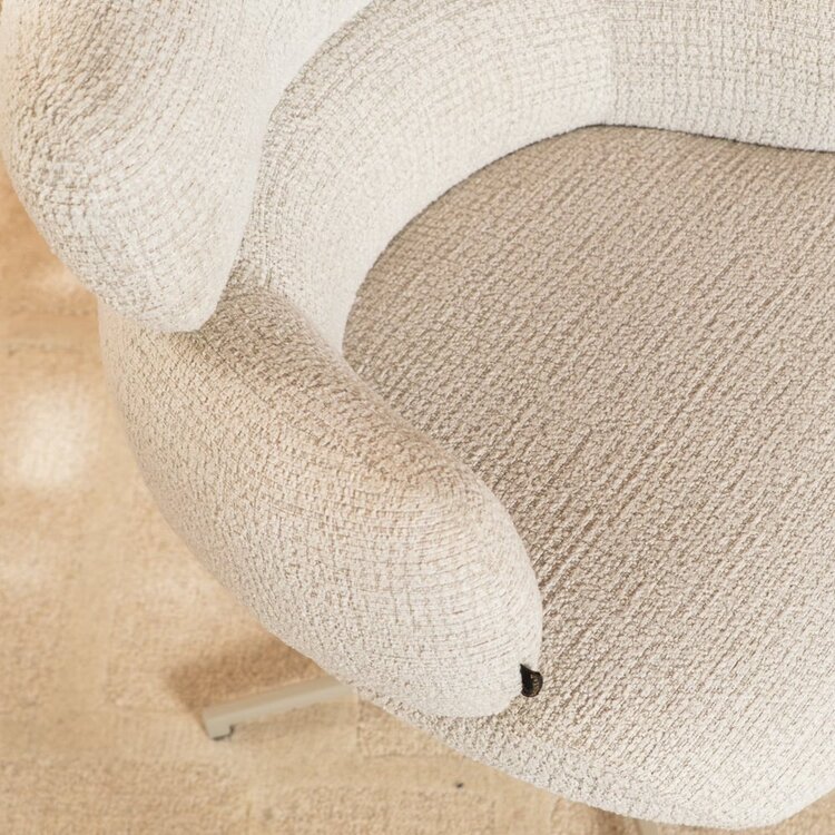 Esszimmerstuhl Coco drehbar Stoff meliert beige