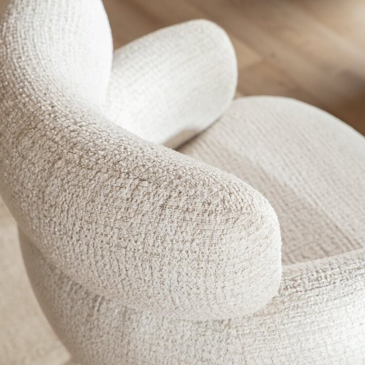 Esszimmerstuhl Coco drehbar Stoff meliert beige