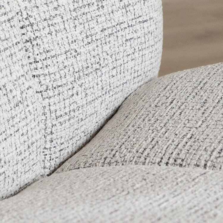 Sessel Moira drehbar melierter Stoff off-white/ schwarz