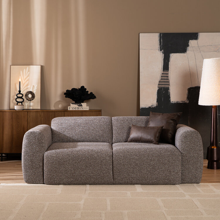 Sofa Maine 2,5 Sitzer Bouclé braun/grau