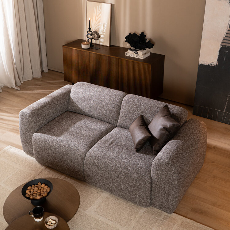 Sofa Maine 2,5 Sitzer Bouclé braun/grau