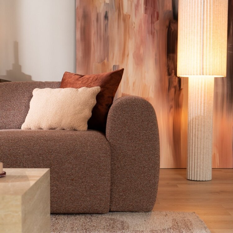 Sofa Maine 2,5 Sitzer Bouclé rot/rosa