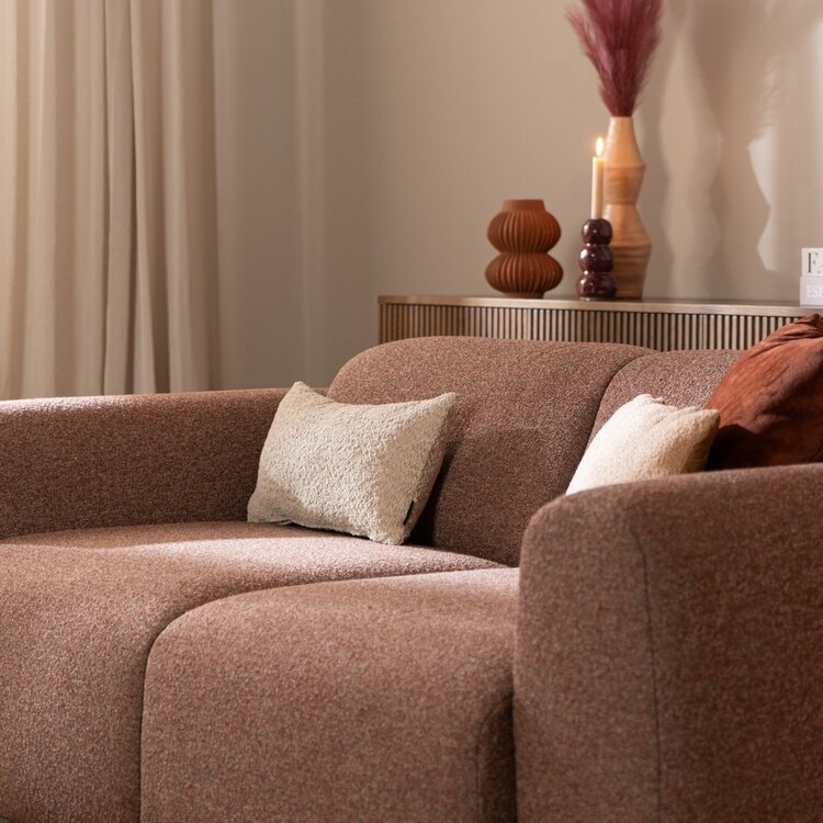 Sofa Maine 2,5 Sitzer Bouclé rot/rosa