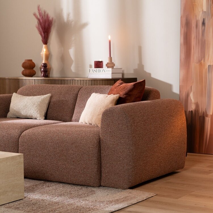 Sofa Maine 2,5 Sitzer Bouclé rot/rosa