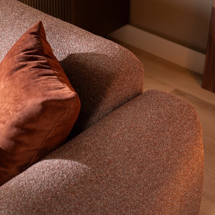 Sofa Maine 2,5 Sitzer Bouclé rot/rosa