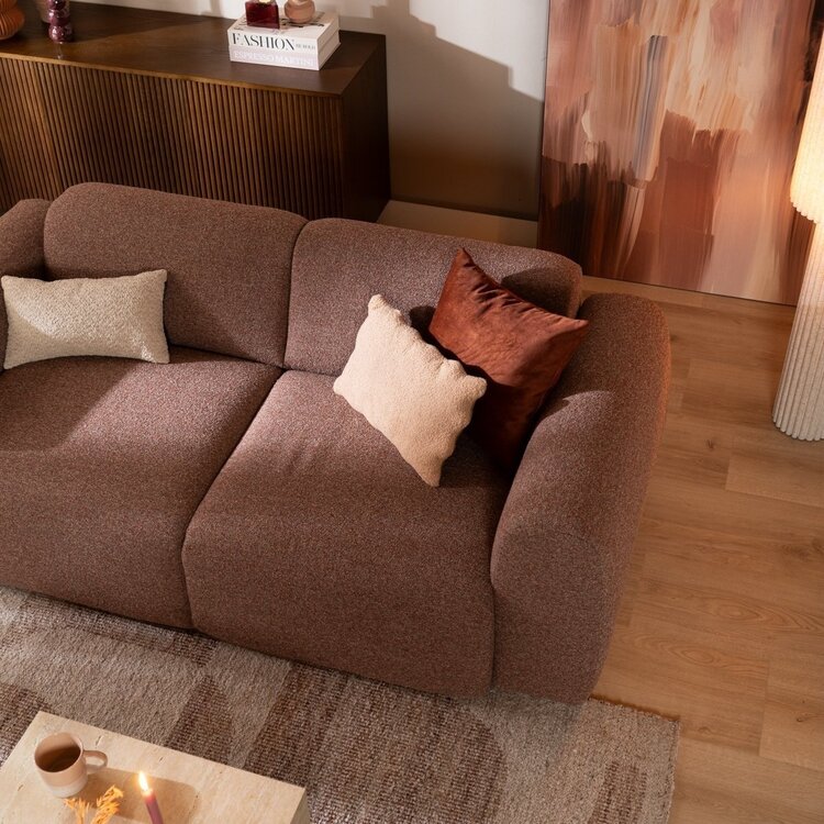 Sofa Maine 2,5 Sitzer Bouclé rot/rosa