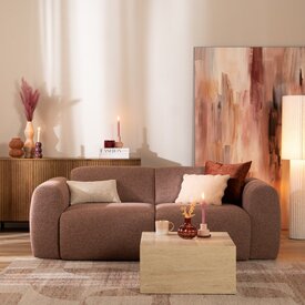 Sofa Maine 2,5 Sitzer Bouclé rot/rosa