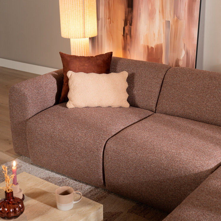 Ecksofa Maine Bouclé rot/rosa rechts