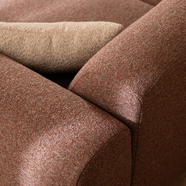 Ecksofa Maine Bouclé rot/rosa rechts