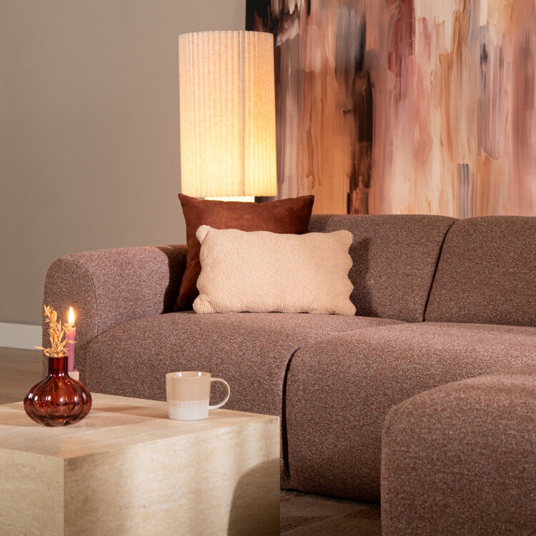 Ecksofa Maine Bouclé rot/rosa rechts