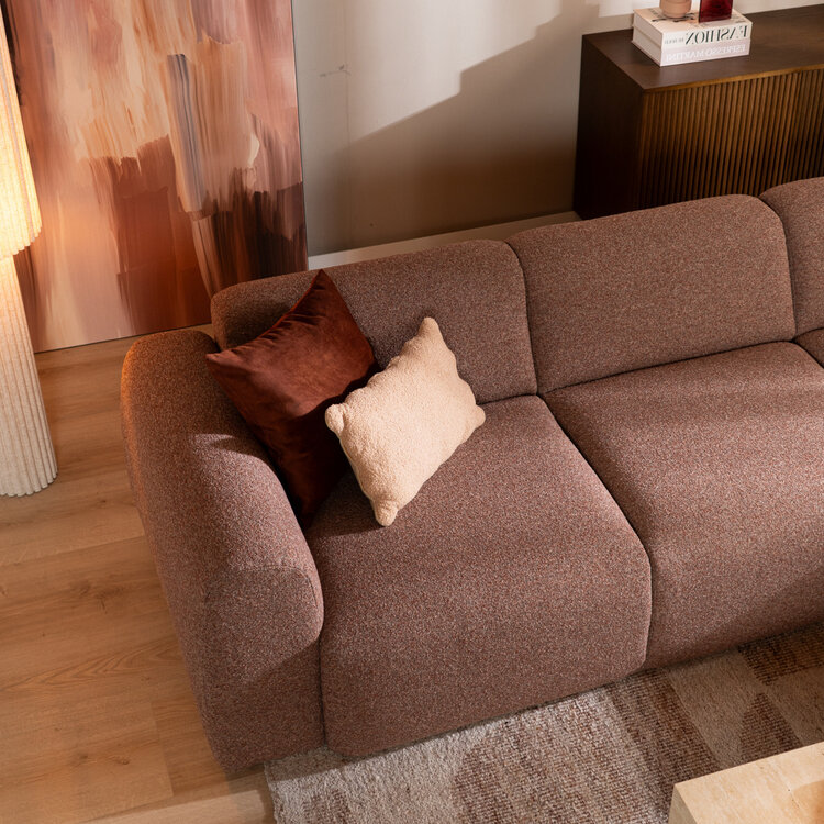 Ecksofa Maine Bouclé rot/rosa rechts