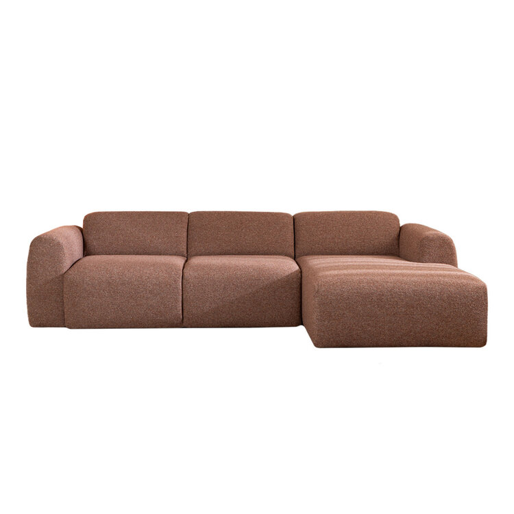 Ecksofa Maine Bouclé rot/rosa rechts