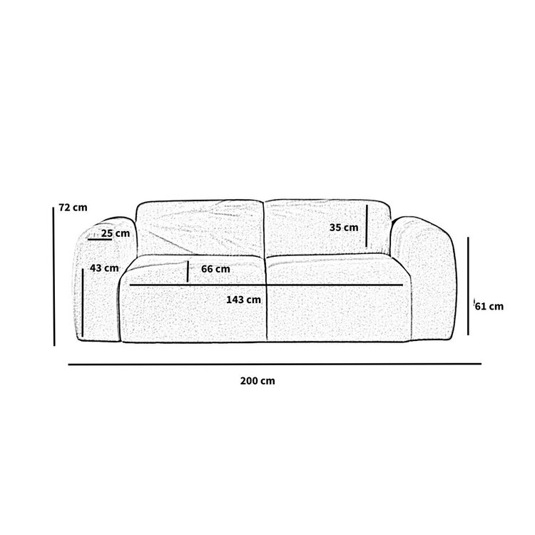 Sofa Maine 2,5-Sitzer Bouclé off white