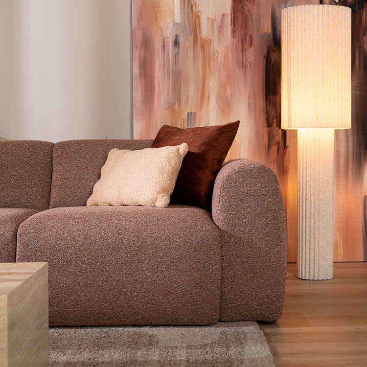 Ecksofa Maine Bouclé rot/rosa links