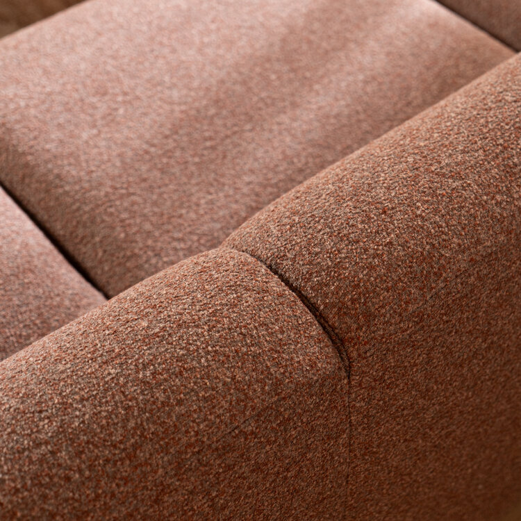 Ecksofa Maine Bouclé rot/rosa links
