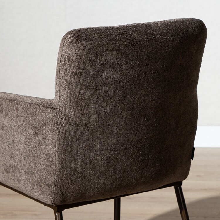 Esszimmerstuhl mit Rollen Finn Chenille braun