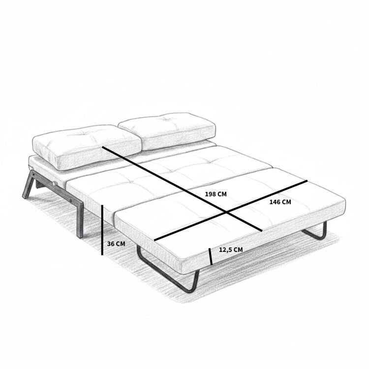 Schlafsofa 2-Sitzer Mikko recycelter Stoff grün