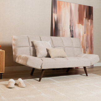 Schlafsofa 1,5-Sitzer Timo recycelter Stoff beige