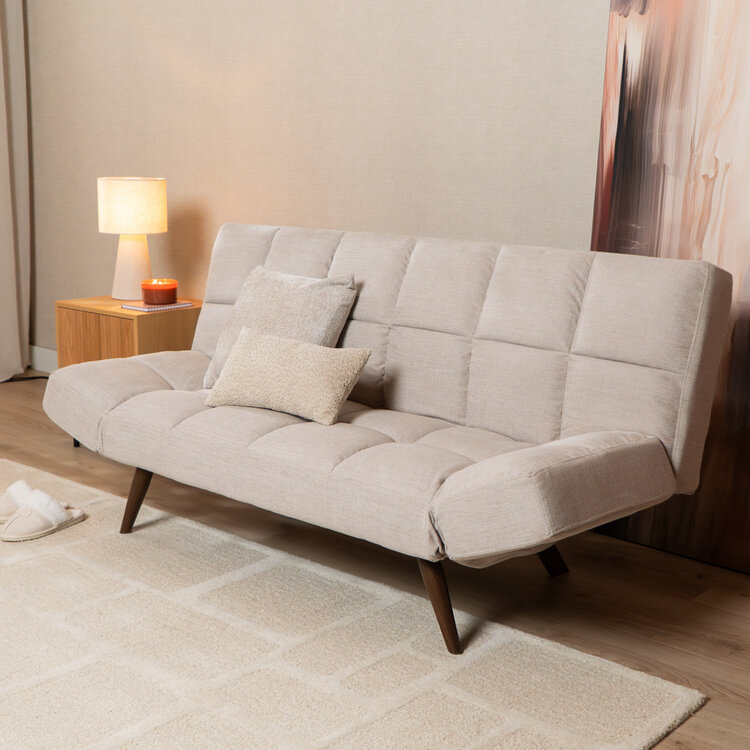 Schlafsofa 1,5-Sitzer Timo  recycelter Stoff beige