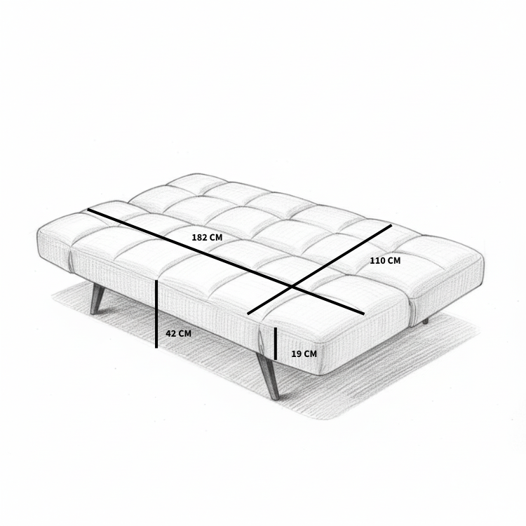 Schlafsofa 1,5-Sitzer Timo Samt schwarz