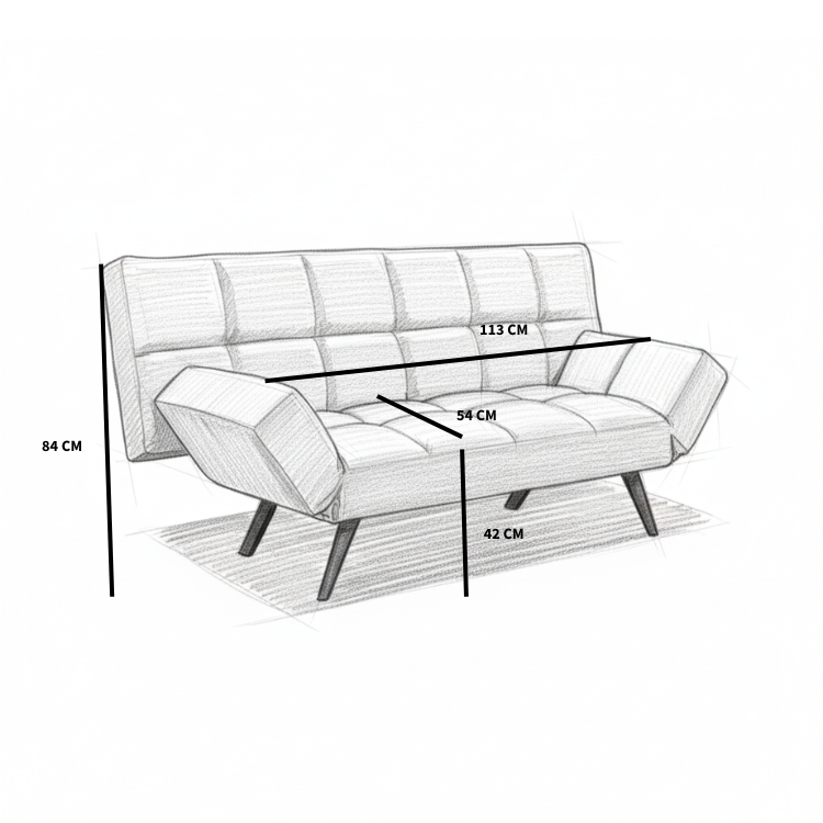 Schlafsofa 1,5-Sitzer Timo Samt taupe