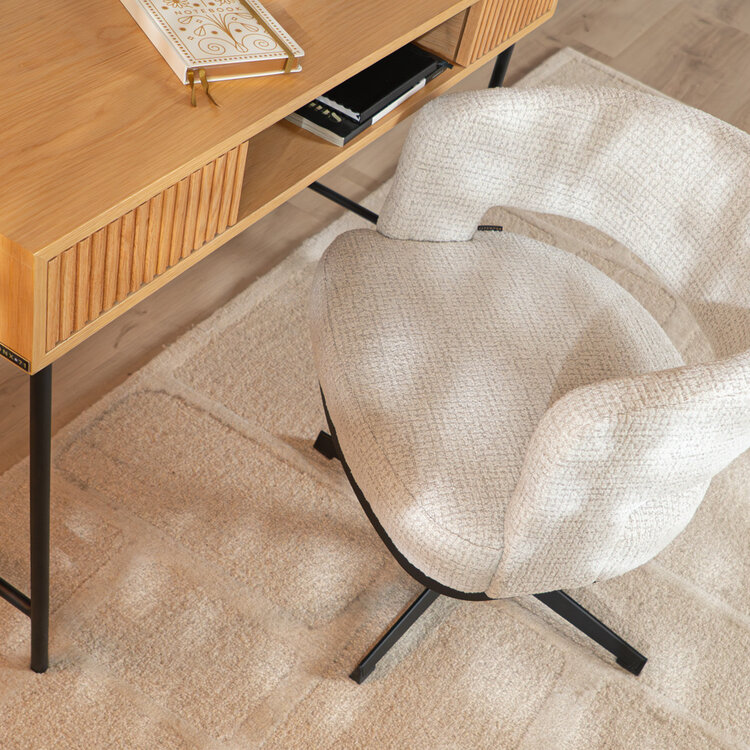 Sessel Gino drehbar melierter Stoff beige