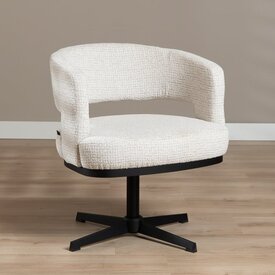 Sessel Gino drehbar melierter Stoff beige