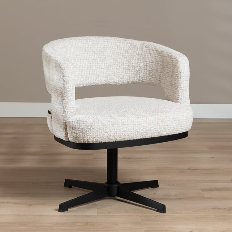 Sessel Gino drehbar melierter Stoff beige