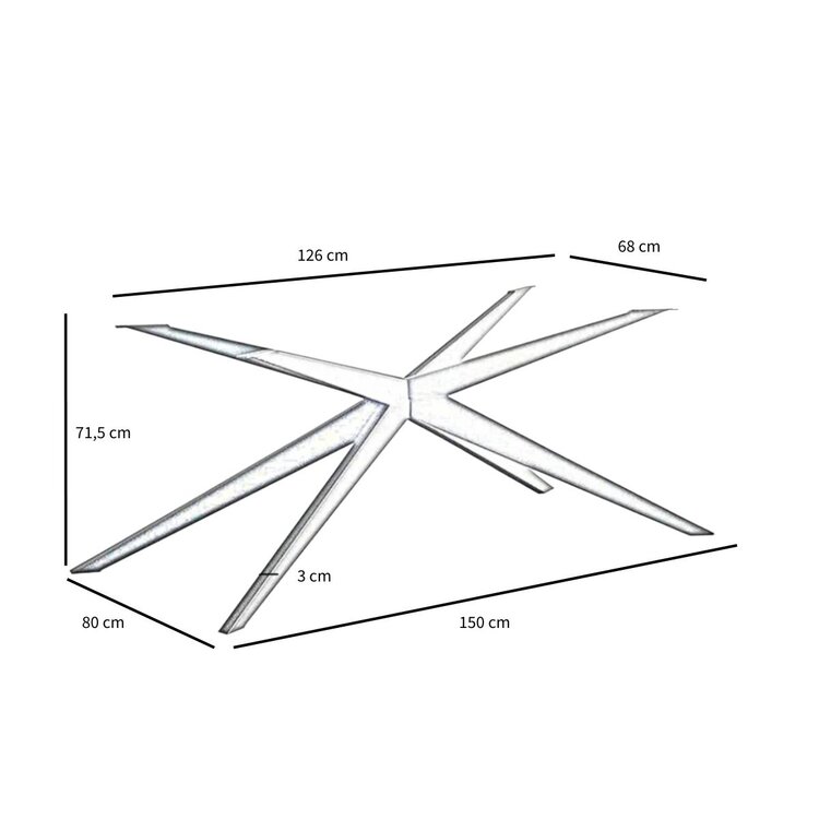 Tischgestell Torben Metall schwarz 150 x 80 cm