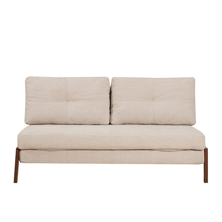 Schlafsofa 2-Sitzer Mikko recycelter Stoff beige