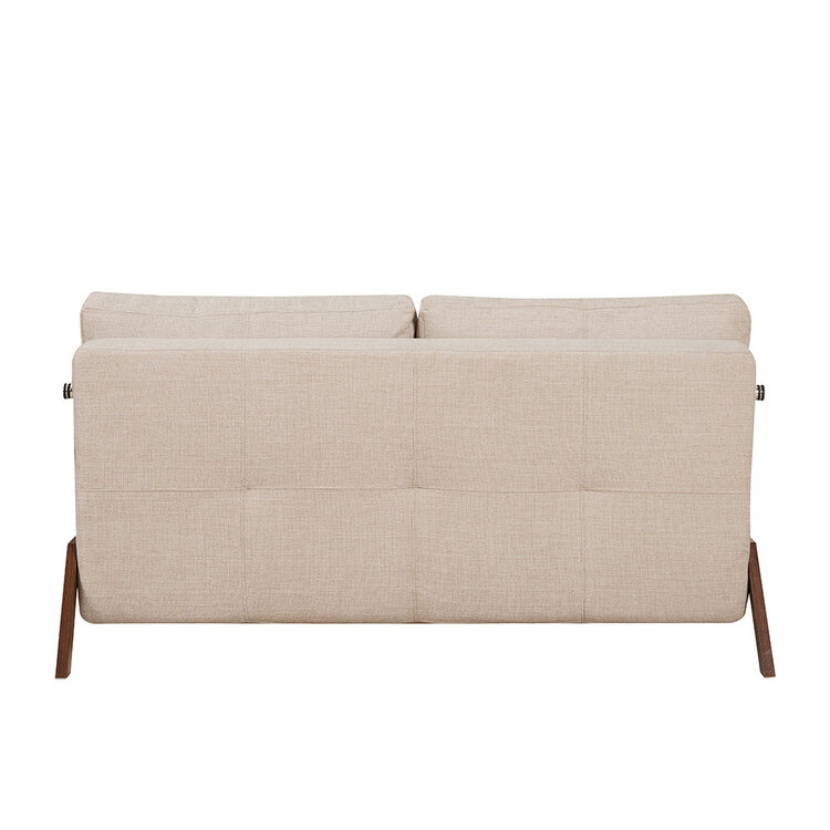 Schlafsofa 2-Sitzer Mikko recycelter Stoff beige