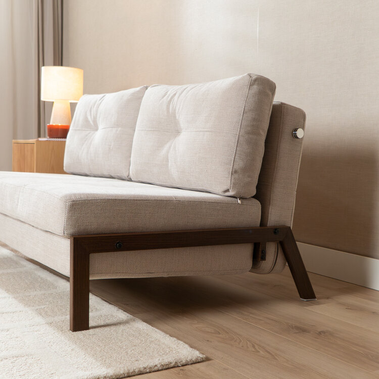 Schlafsofa 2-Sitzer Mikko recycelter Stoff beige