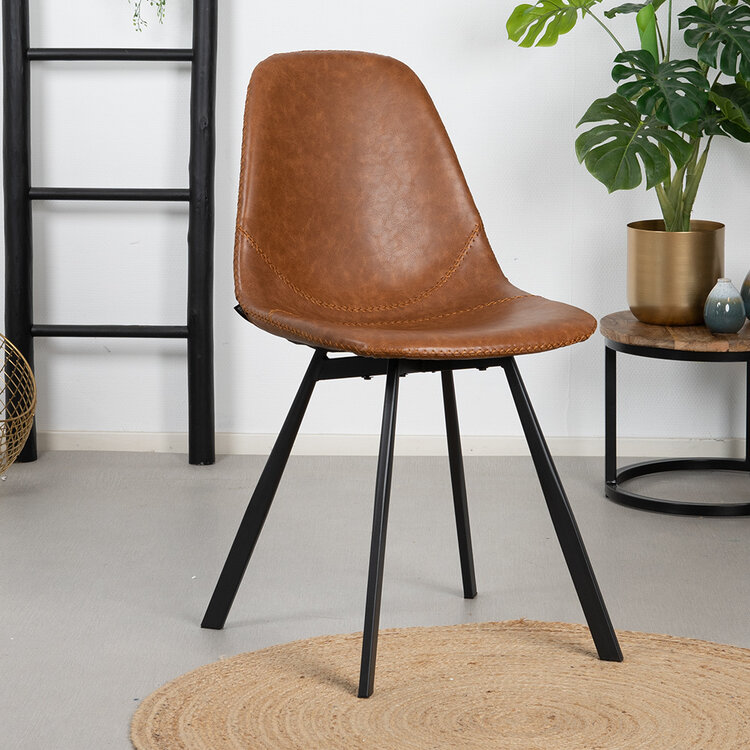 Esszimmerstuhl Logan Leder cognac