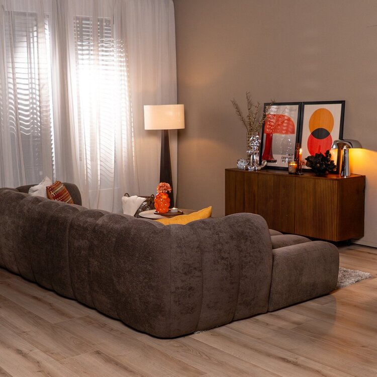 Ecksofa Luca Chenille braun links