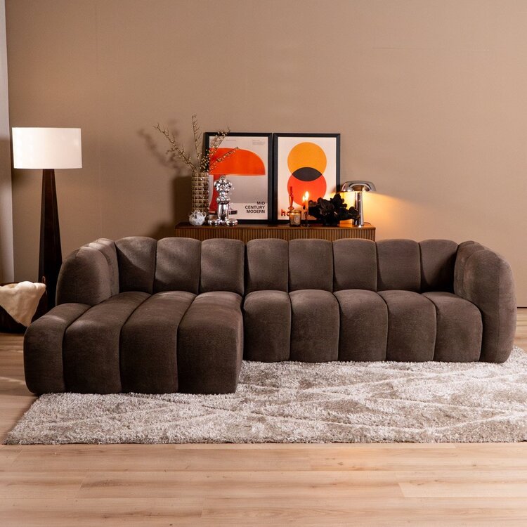 Ecksofa Luca Chenille braun links