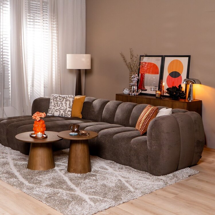 Ecksofa Luca Chenille braun links