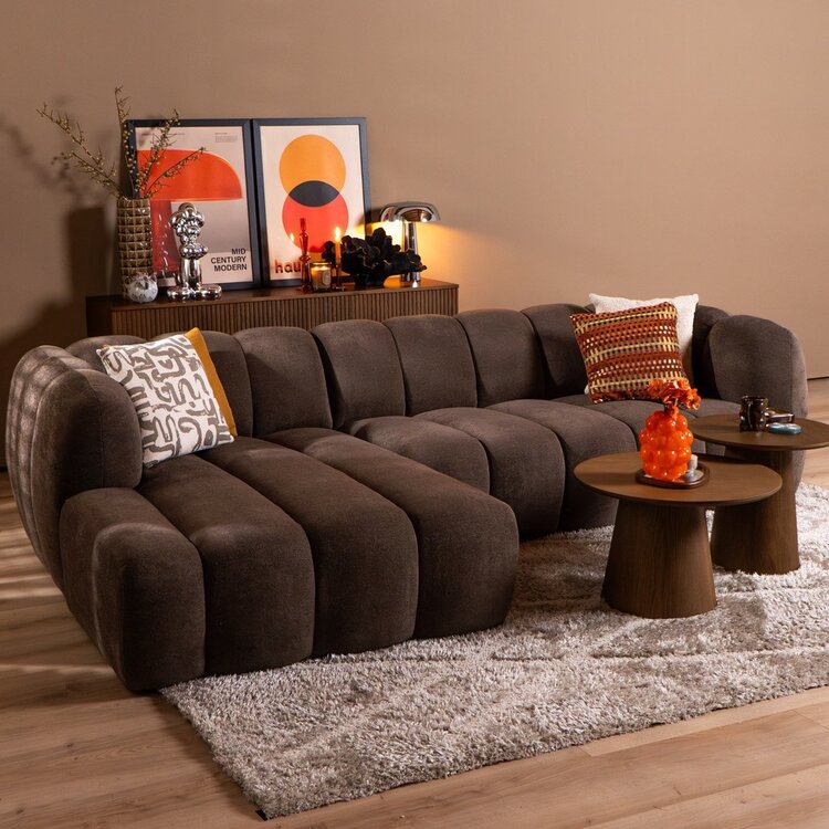 Ecksofa Luca Chenille braun links