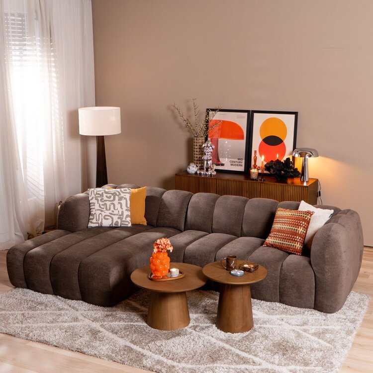 Ecksofa Luca Chenille braun links