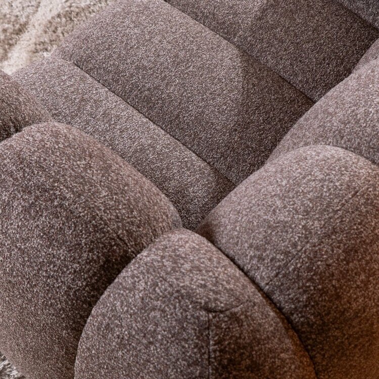 Ecksofa Luca Bouclé braun/grau links