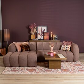 Ecksofa Luca Bouclé rot/rosa links