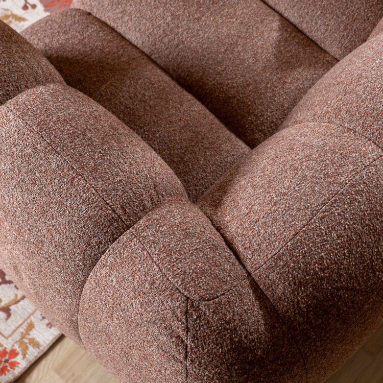 Ecksofa Luca Bouclé rot/rosa links