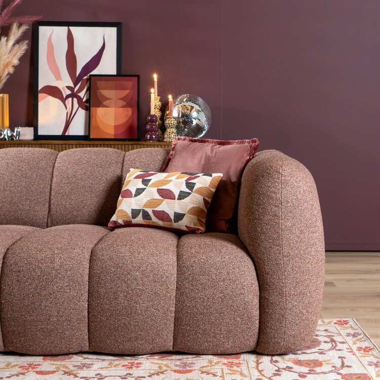 Ecksofa Luca Bouclé rot/rosa links