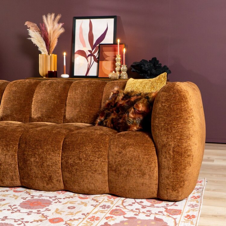 Ecksofa Luca Chenille kupfer links