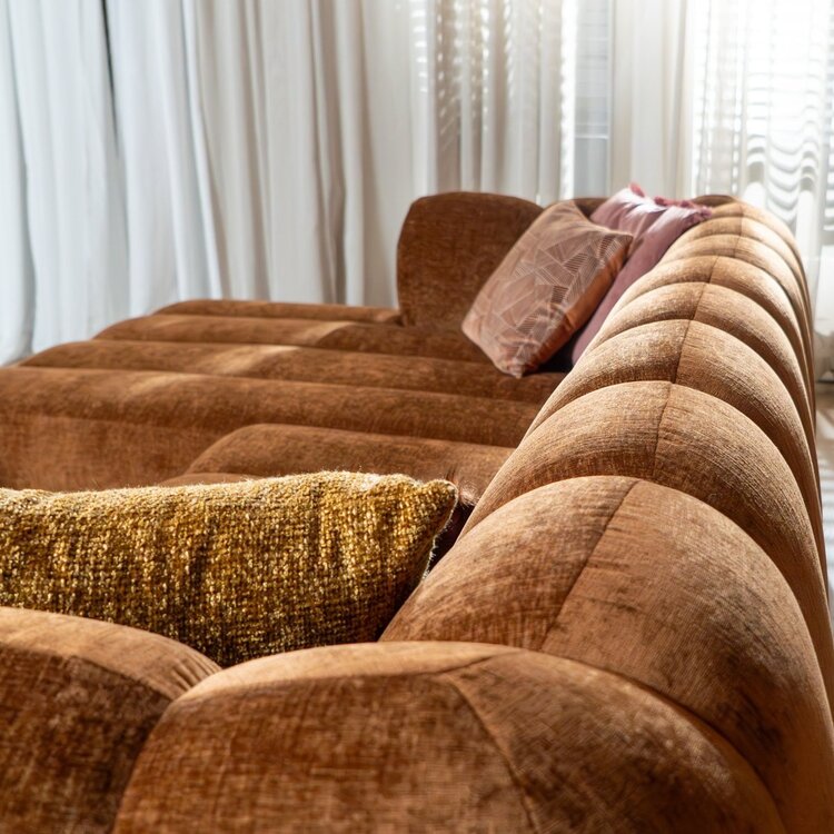 Ecksofa Luca Chenille kupfer links