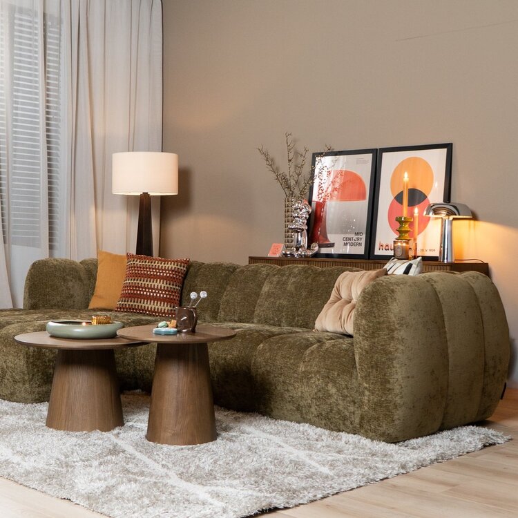 Ecksofa Luca Chenille olivgrün links