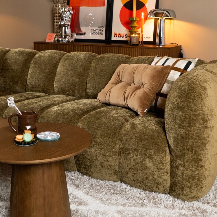 Ecksofa Luca Chenille olivgrün links