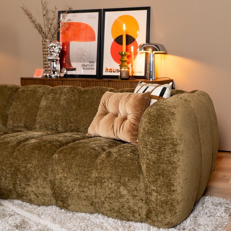 Ecksofa Luca Chenille olivgrün links