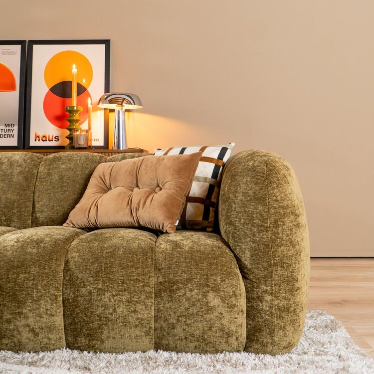 Ecksofa Luca Chenille olivgrün links