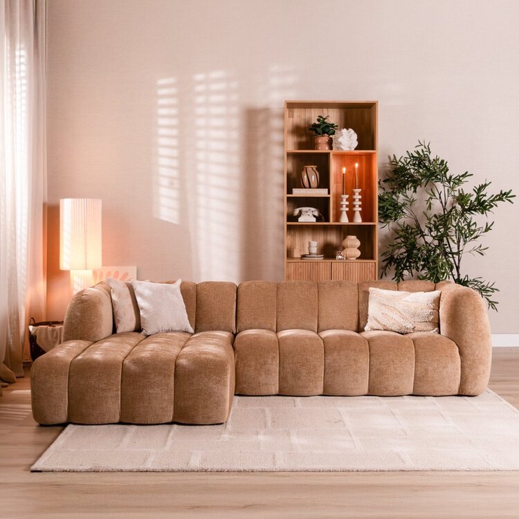 Ecksofa Luca Chenille peach links